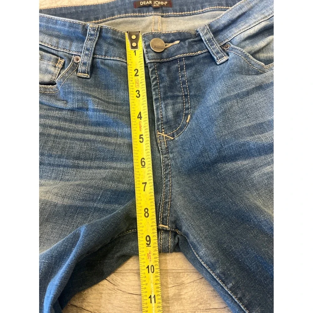 Dear John Joyrich Comfort Skinny‎ Jeans Blue Distressed Patch Denim Womens - Picture 7 of 12